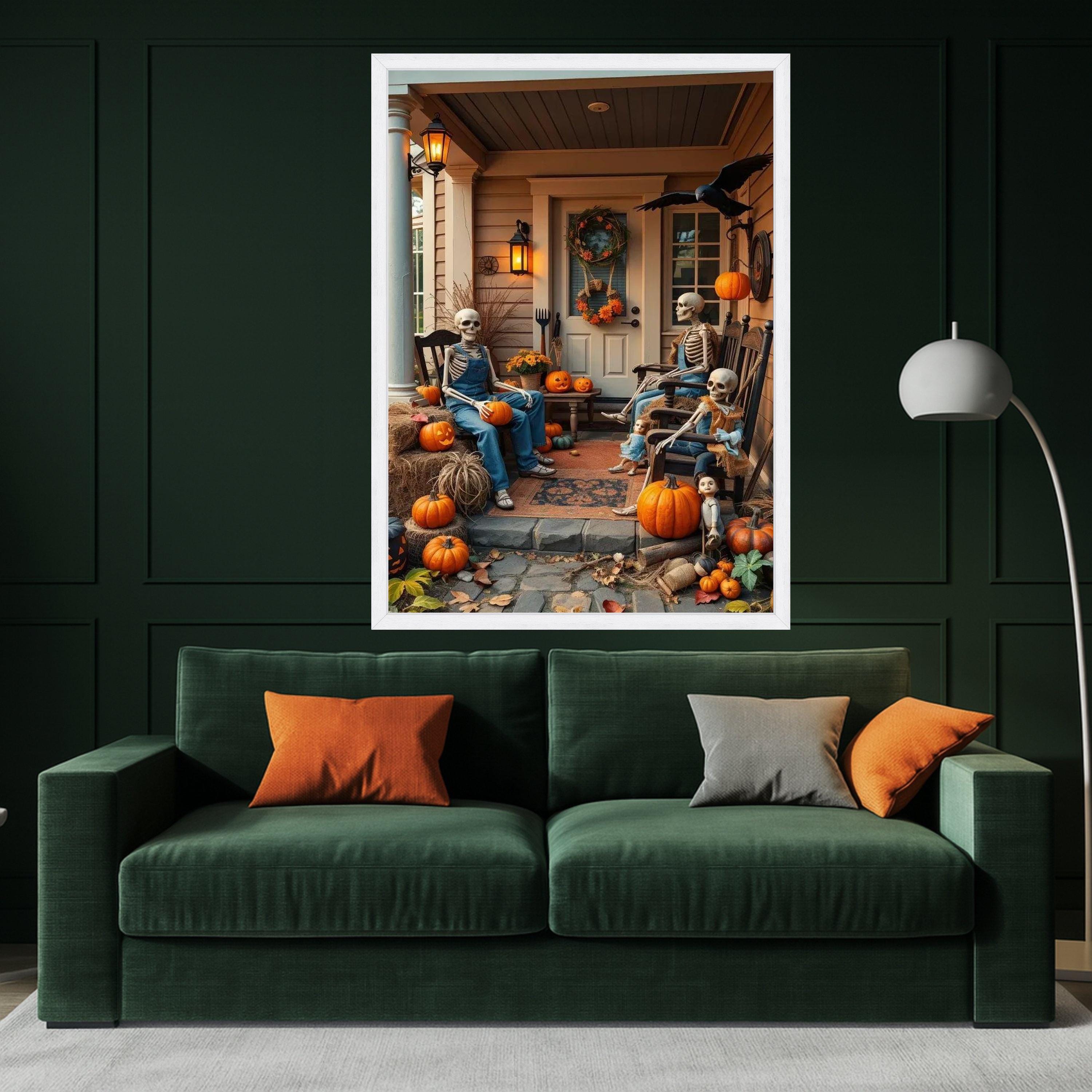 Skeleton Family Halloween Canvas Print – Wall Art, Wall Decor, Ready to Hang Fall Wall Decoration