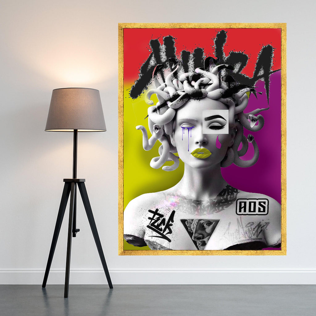 Medusa Canvas Print – Modern Street Art Wall Decoration & Wall Décor – Bold Wall Art Ready to Hang