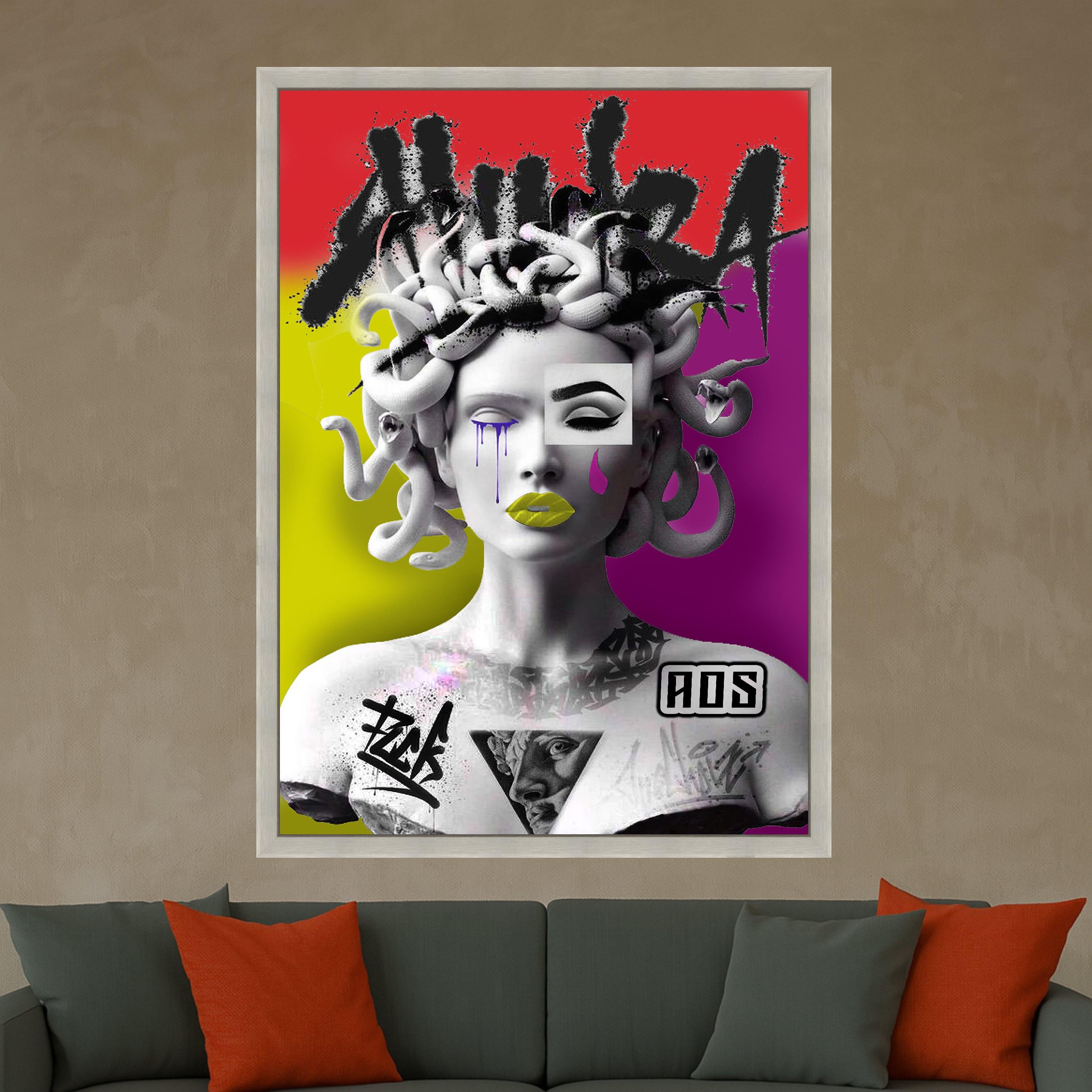 Medusa Canvas Print – Modern Street Art Wall Decoration & Wall Décor – Bold Wall Art Ready to Hang