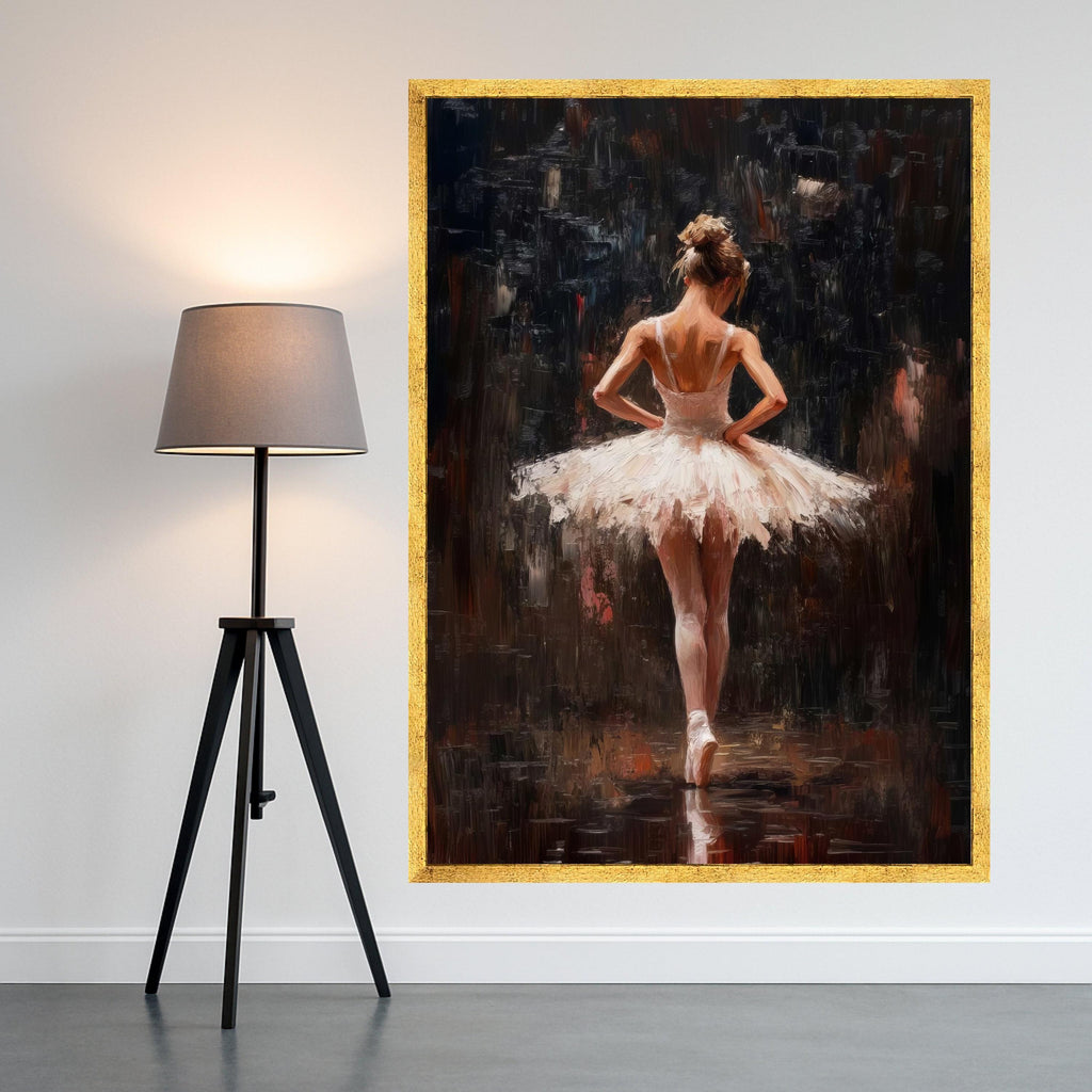 Ballerina Canvas Print – Elegant Ballet Wall Art for Dance Lovers – Ready to Hang Wall Decor