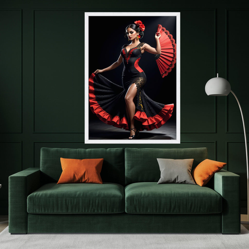 Flamenco Dancer Canvas Print – Spanish Dance Wall Art – Passionate Wall Decor – Ready to Hang Canvas – Bold Wall Decoration