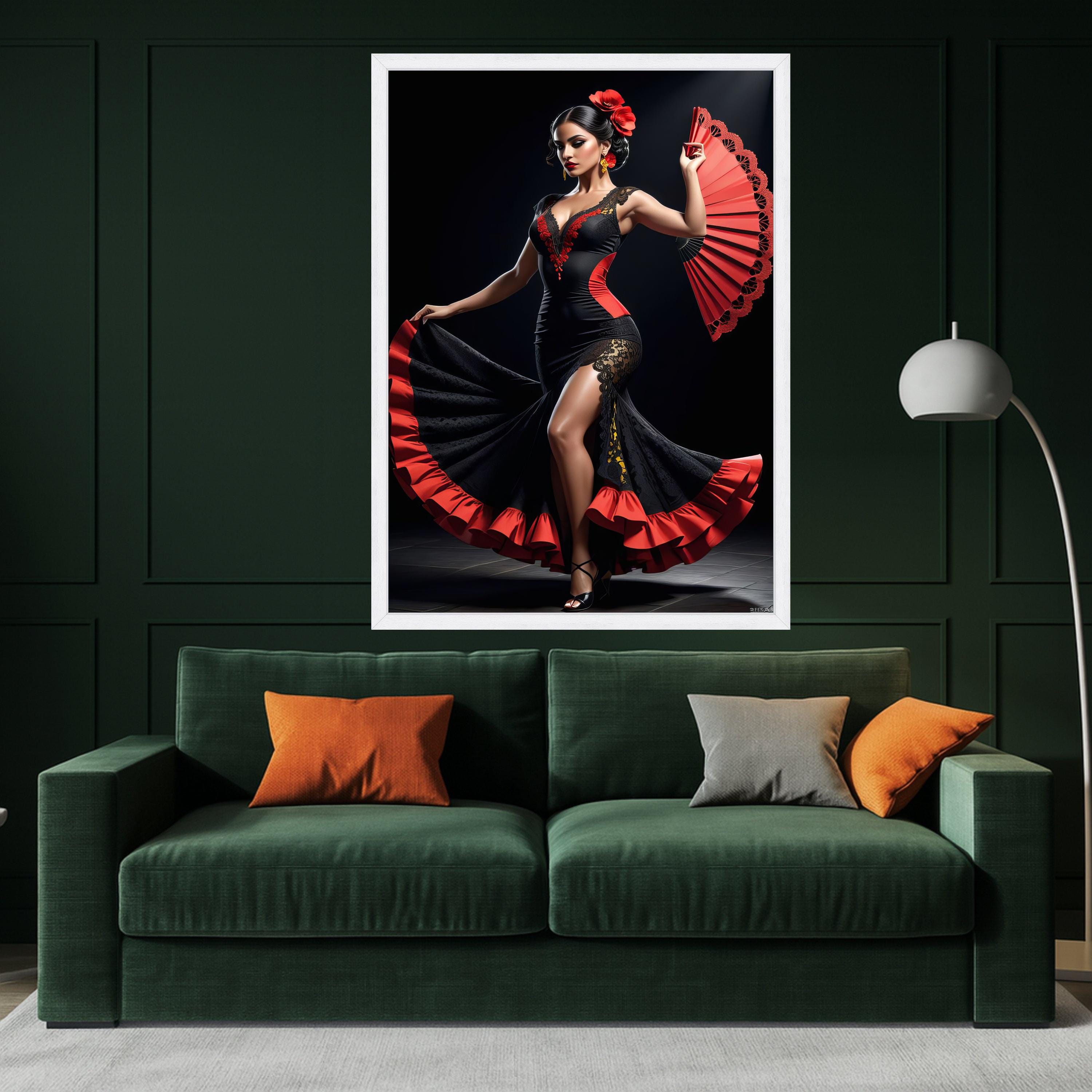 Flamenco Dancer Canvas Print – Spanish Dance Wall Art – Passionate Wall Decor – Ready to Hang Canvas – Bold Wall Decoration