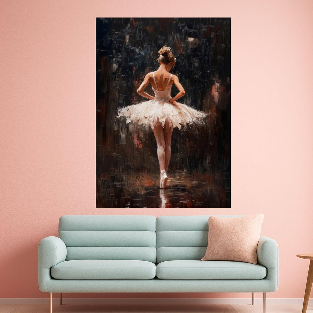 Ballerina Canvas Print – Elegant Ballet Wall Art for Dance Lovers – Ready to Hang Wall Decor