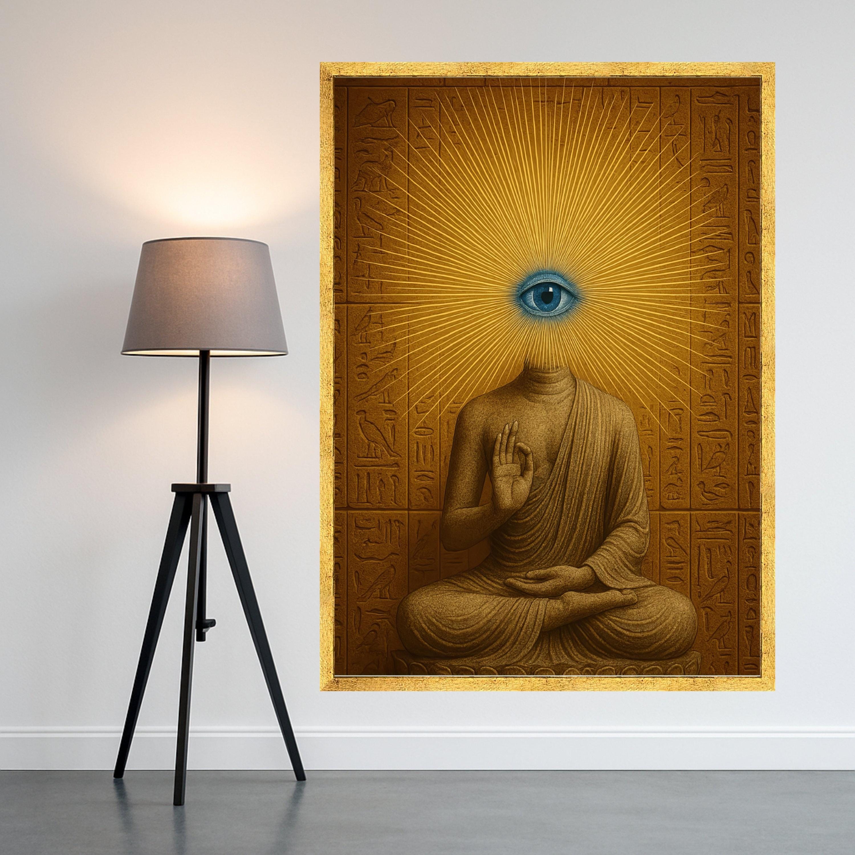 Mystical Buddha Eye Canvas Print – Surreal Wall Art for Spiritual Home – Ready to Hang Wall Decor