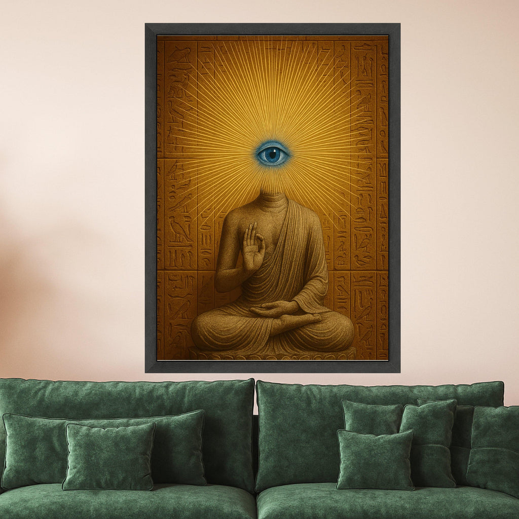 Mystical Buddha Eye Canvas Print – Surreal Wall Art for Spiritual Home – Ready to Hang Wall Decor
