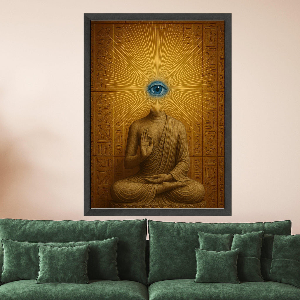 Mystical Buddha Eye Canvas Print – Surreal Wall Art for Spiritual Home – Ready to Hang Wall Decor