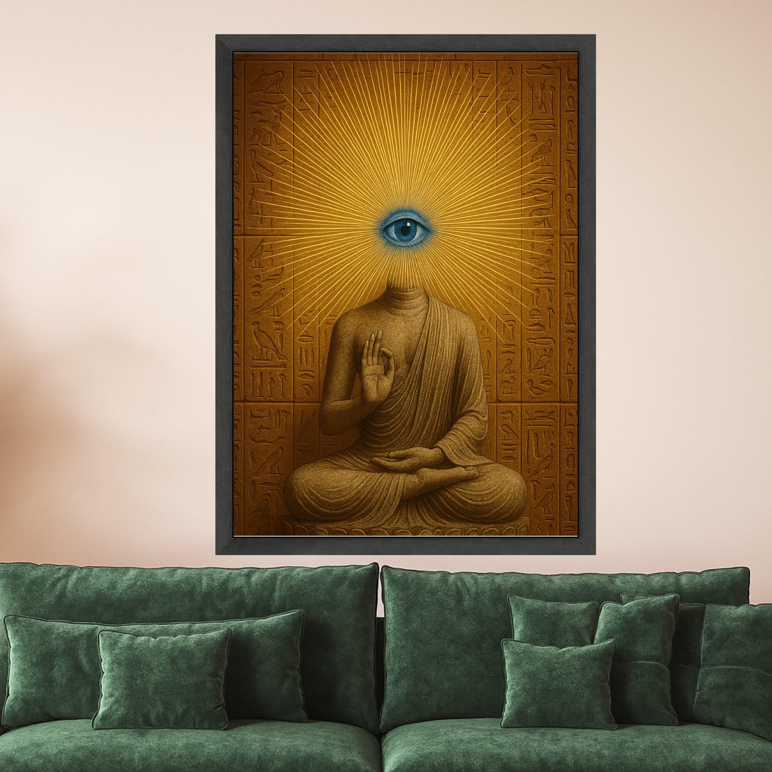 Mystical Buddha Eye Canvas Print – Surreal Wall Art for Spiritual Home – Ready to Hang Wall Decor