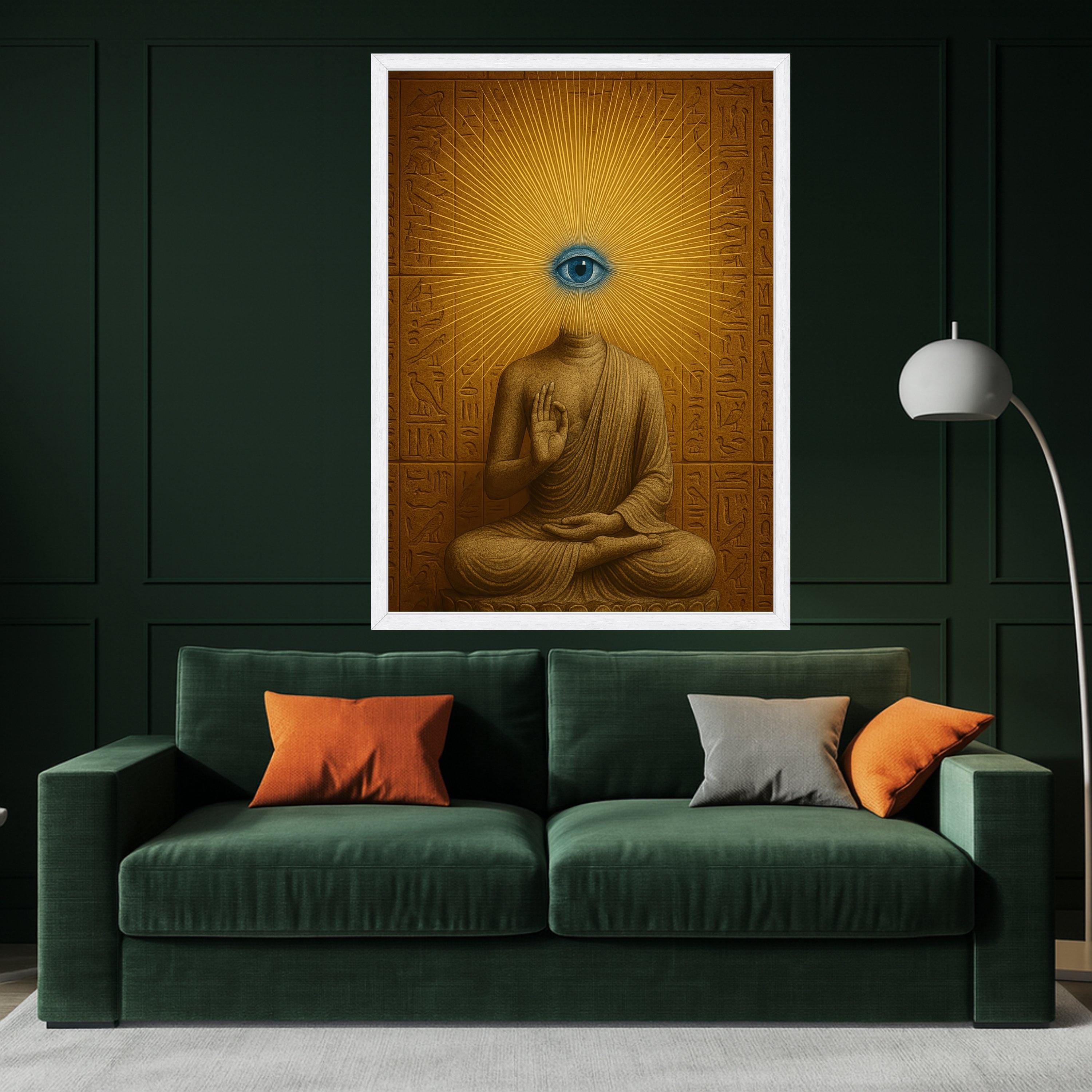 Mystical Buddha Eye Canvas Print – Surreal Wall Art for Spiritual Home – Ready to Hang Wall Decor