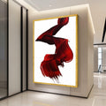 Flowing Red Brush Stroke Canvas, Abstract Modern Art, Bold Red Wall Art, Minimalist Canvas Decor, Contemporary Home Ready To Hang,