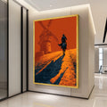Don Quixote Canvas Print – Lone Rider Wall Art, Bold Windmill Scene, Dramatic Wall Decor, Ready to Hang Spanish-Inspired Artwork