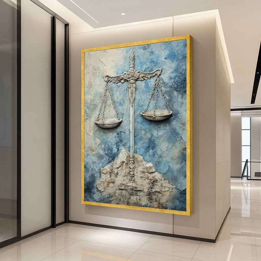 Scales of Justice Canvas Print – Law Office Wall Decor – Legal Symbol Wall Art – Ready to Hang Wall Decoration