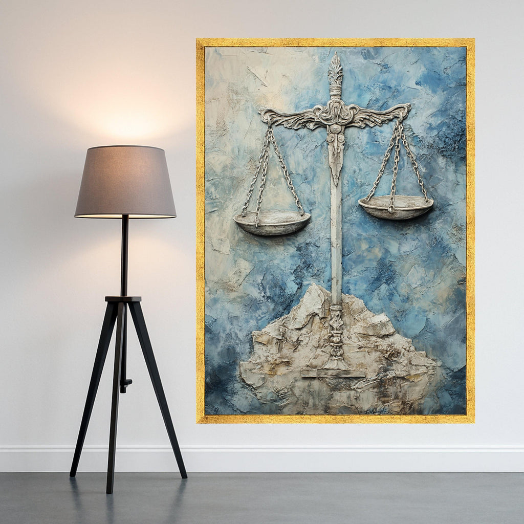 Scales of Justice Canvas Print – Law Office Wall Decor – Legal Symbol Wall Art – Ready to Hang Wall Decoration