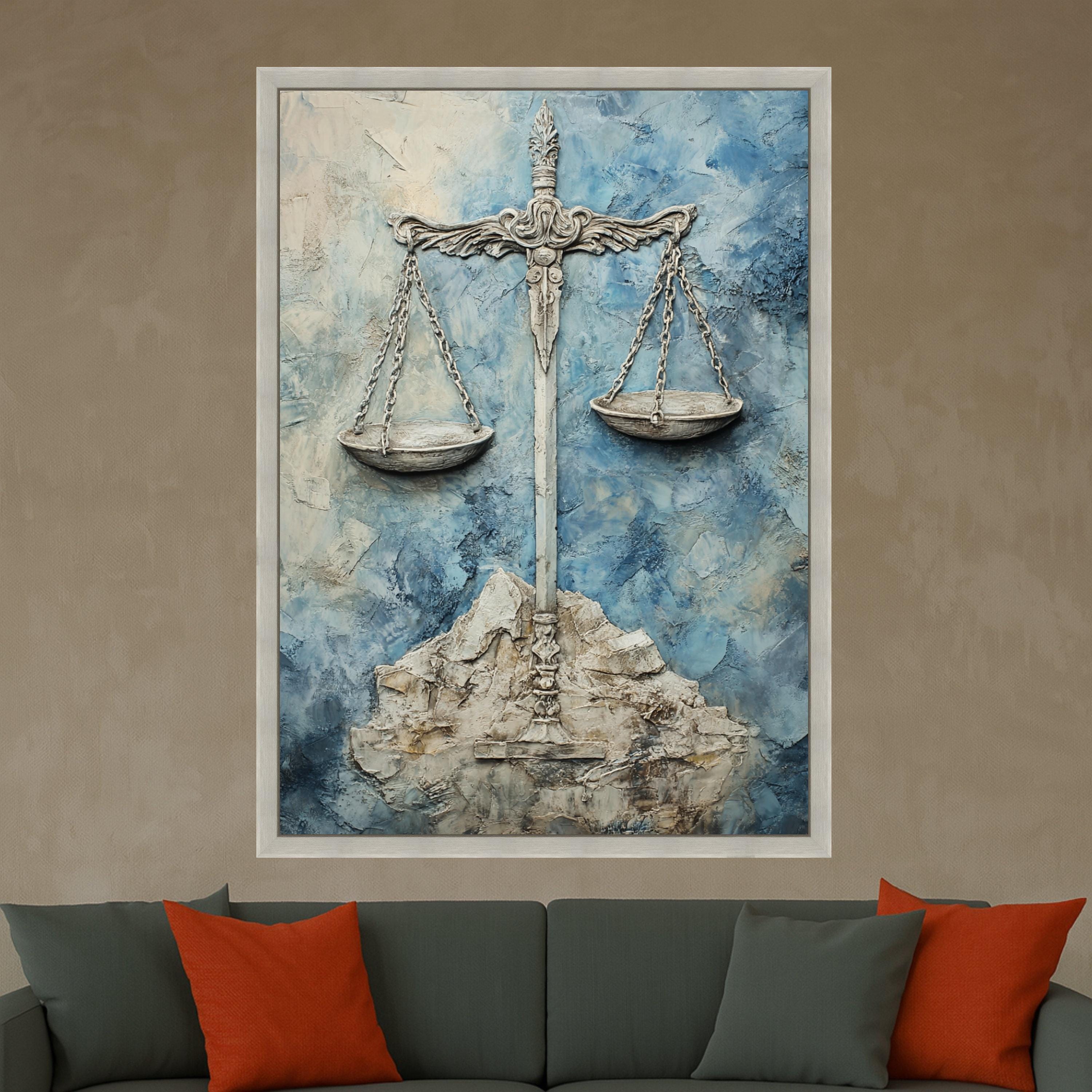 Scales of Justice Canvas Print – Law Office Wall Decor – Legal Symbol Wall Art – Ready to Hang Wall Decoration
