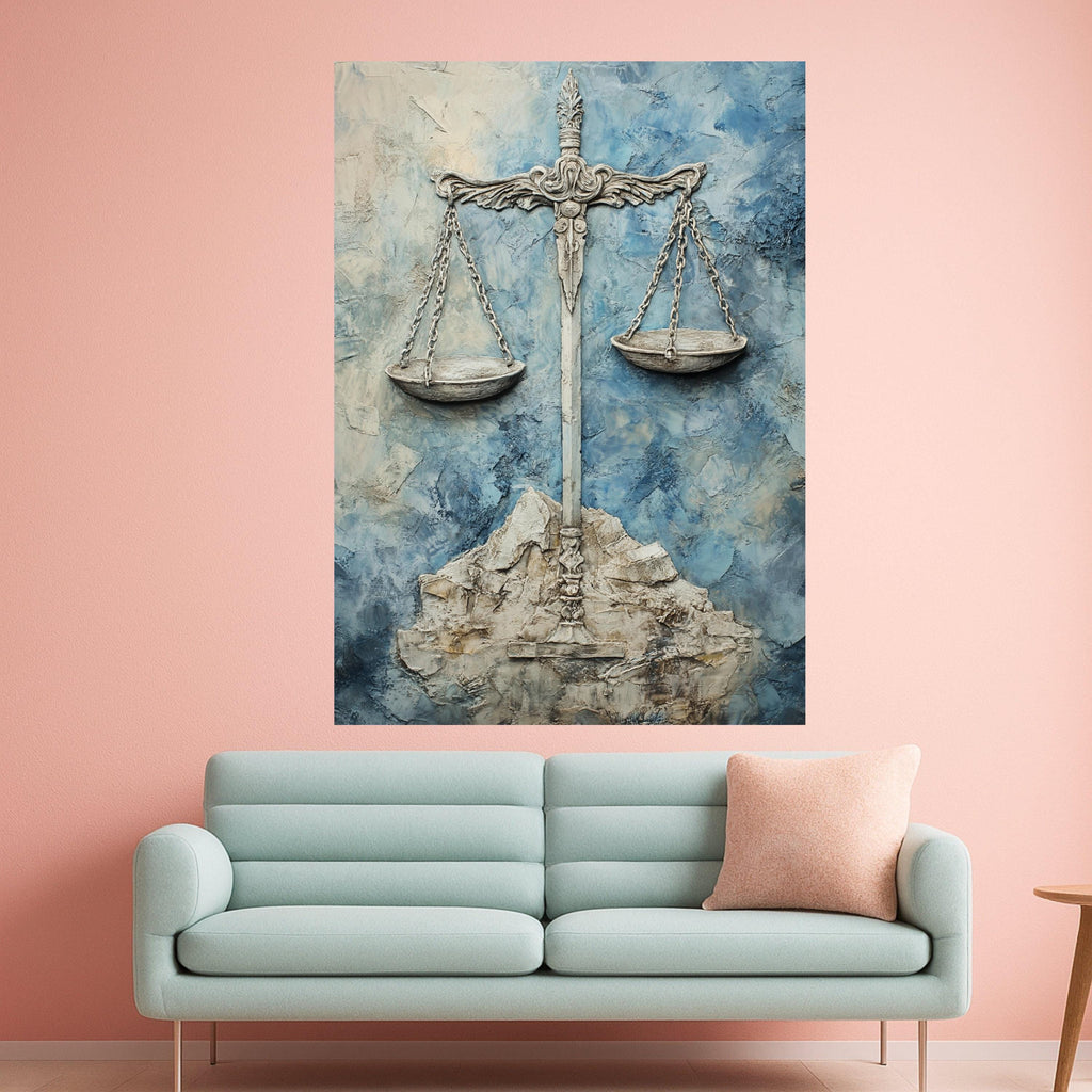 Scales of Justice Canvas Print – Law Office Wall Decor – Legal Symbol Wall Art – Ready to Hang Wall Decoration