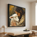 Jesus with Lamb Canvas Wall Art, Spiritual Christian Canvas, Religious Home Decor, Peaceful Faith Artwork, Inspirational Wall Ready To Hang,