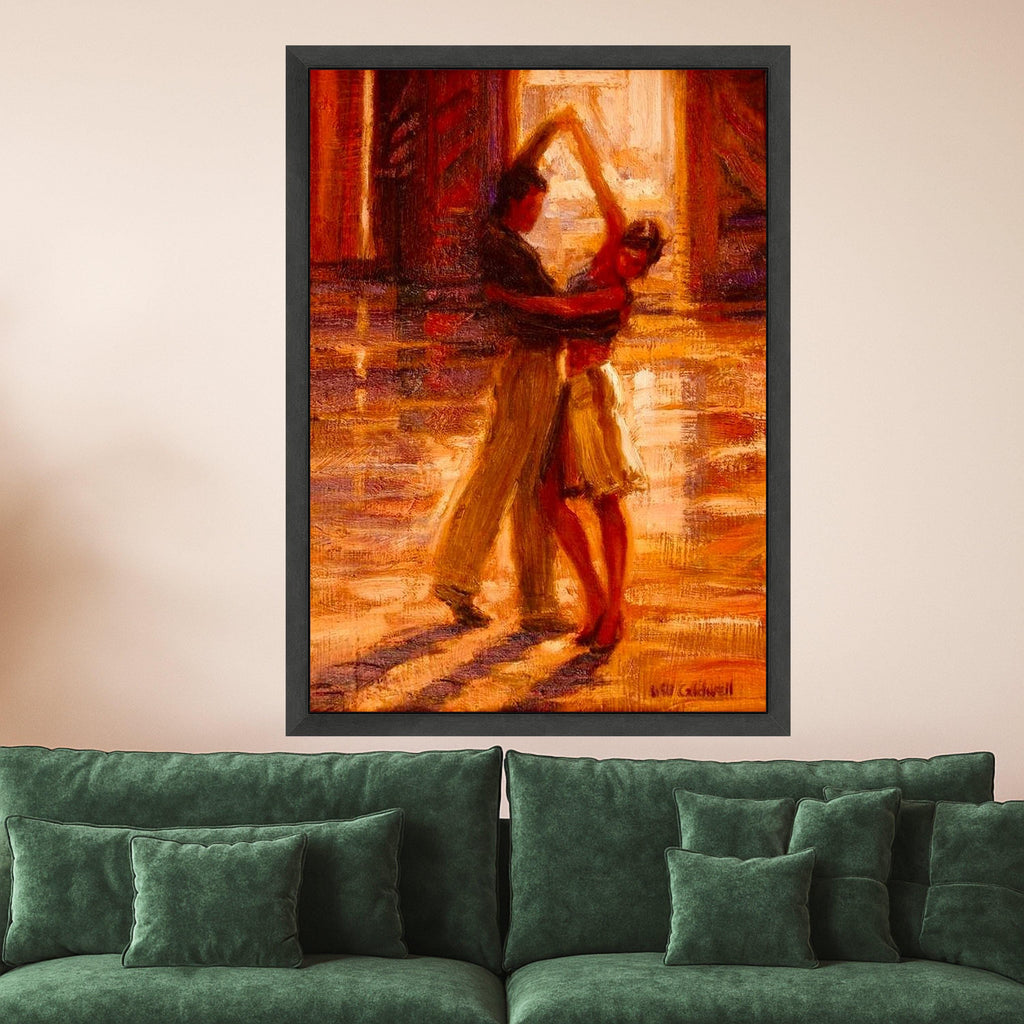 Romantic Dance Canvas Print – Impressionist Wall Art Ready to Hang – Warm Tone Wall Decor for Bedroom or Living Room