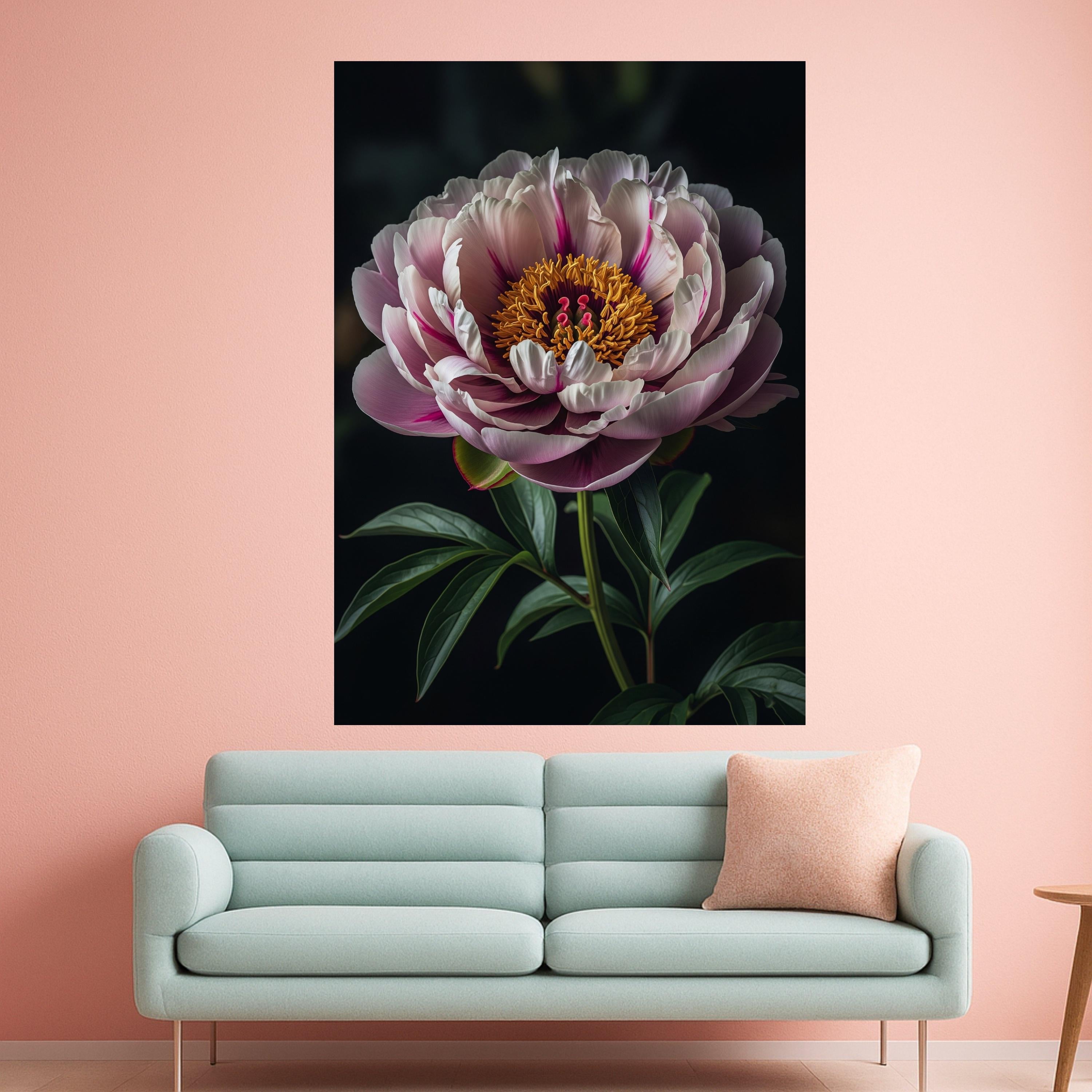 Elegant Pink Peony Bloom Canvas, Floral Wall Art, Botanical Canvas Decor, Close-up Flower Print, Home Decoration Canvas Ready To Hang,