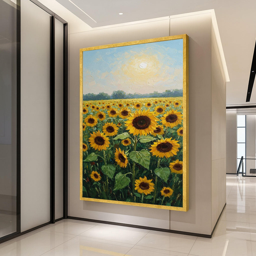 Sunflower Field Canvas Print – Bright Nature Wall Art, Ready to Hang Botanical Wall Decor for Living Room, Bedroom or Office