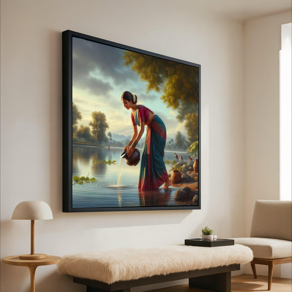 Graceful Indian Woman Canvas Print – Wall Art, Wall Decor, Ready to Hang Wall Decoration