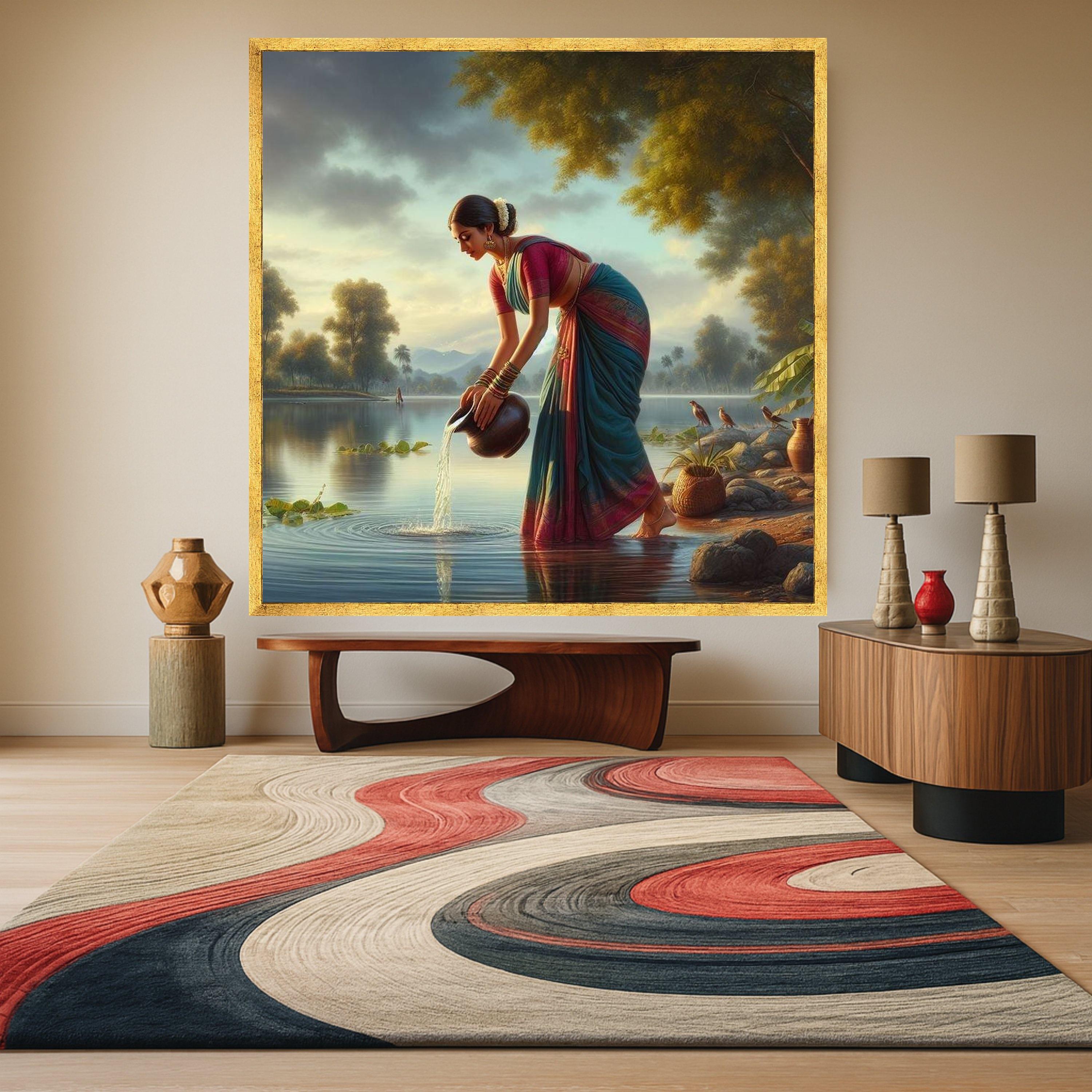 Graceful Indian Woman Canvas Print – Wall Art, Wall Decor, Ready to Hang Wall Decoration