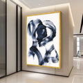 Abstract Couple Silhouette Canvas, Modern Black Brushstroke Art, Minimalist Wall Decor, Contemporary Canvas Painting, Home Ready To Hang,