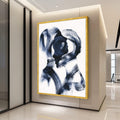 Abstract Couple Silhouette Canvas, Modern Black Brushstroke Art, Minimalist Wall Decor, Contemporary Canvas Painting, Home Ready To Hang,