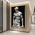 Modern Tattooed David Sculpture Canvas, Classic Art with Inked Body, Renaissance Statue Wall Art, Contemporary Home Decor, Ready To Hang,