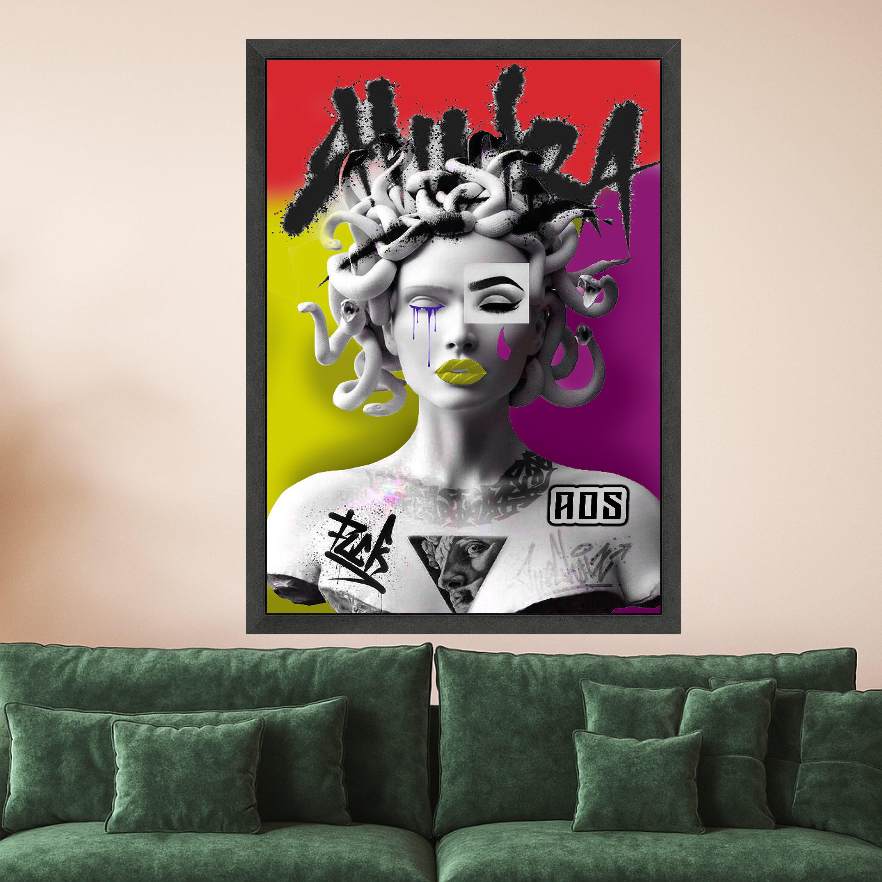 Medusa Canvas Print – Modern Street Art Wall Decoration & Wall Décor – Bold Wall Art Ready to Hang