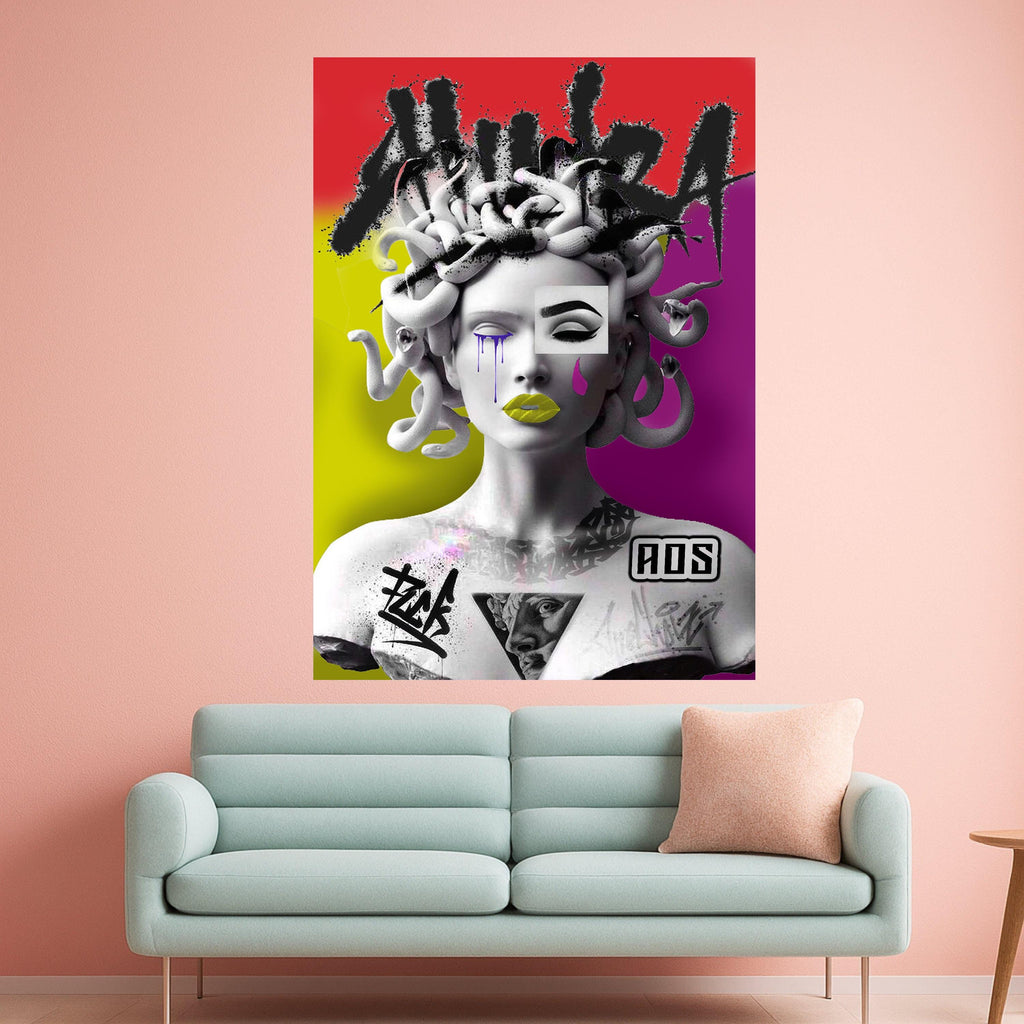 Medusa Canvas Print – Modern Street Art Wall Decoration & Wall Décor – Bold Wall Art Ready to Hang