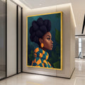 African Woman Canvas Print – Afrocentric Wall Art – Bold Modern Wall Decor – Natural Hair Portrait – Ready to Hang Wall Decoration