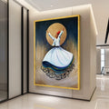 Whirling Dervish Canvas Print – Sufi Wall Art with Arabic Calligraphy – Spiritual Wall Decor – Ready to Hang Canvas Decoration
