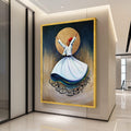Whirling Dervish Canvas Print – Sufi Wall Art with Arabic Calligraphy – Spiritual Wall Decor – Ready to Hang Canvas Decoration