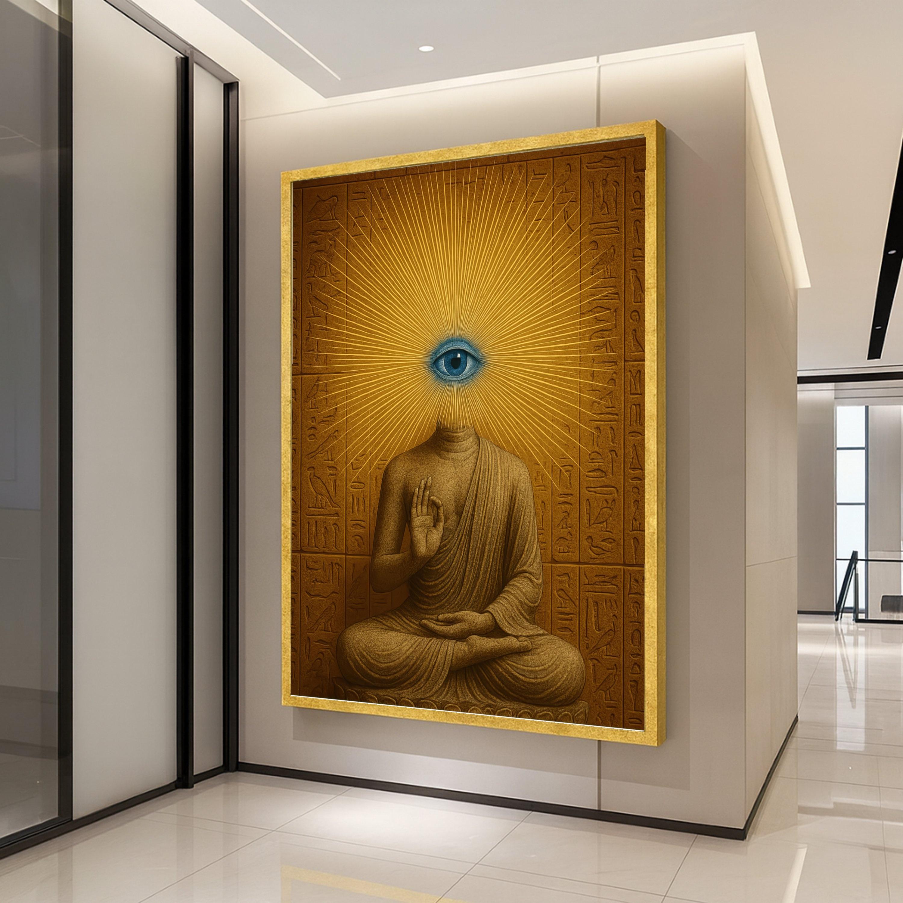 Mystical Buddha Eye Canvas Print – Surreal Wall Art for Spiritual Home – Ready to Hang Wall Decor
