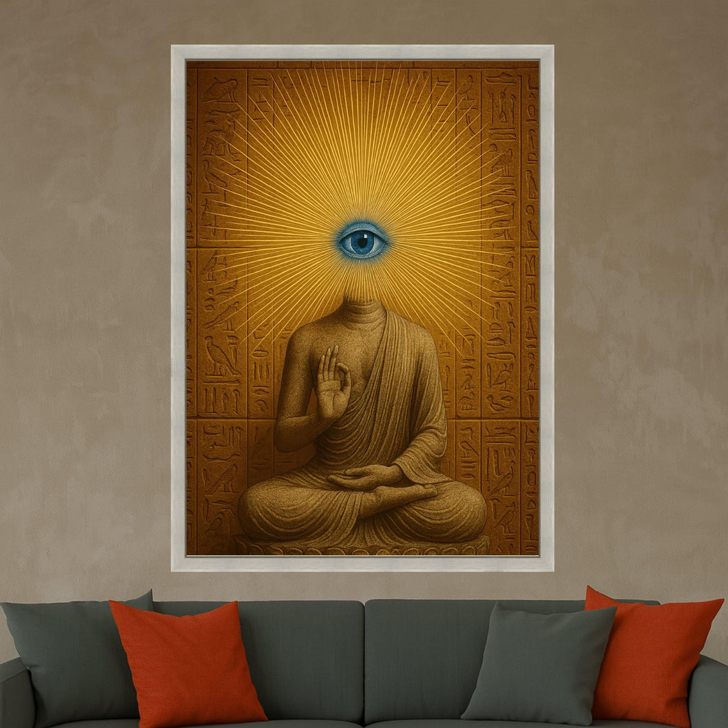 Mystical Buddha Eye Canvas Print – Surreal Wall Art for Spiritual Home – Ready to Hang Wall Decor
