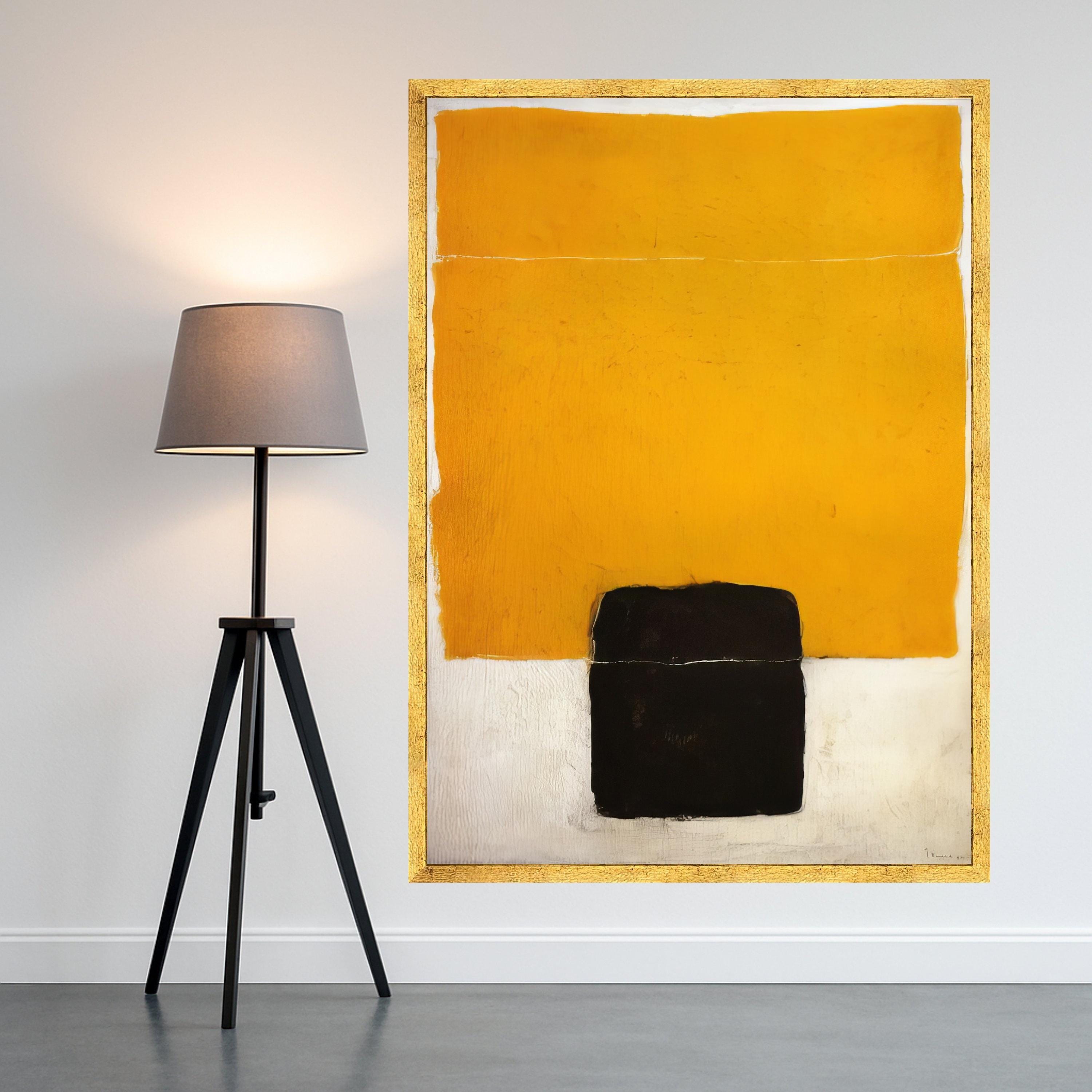 Mark Rothko Canvas Art, Bold Yellow and Black Blocks, Minimalist Geometric Canvas, Contemporary Home Decoration, Ready To Hang,