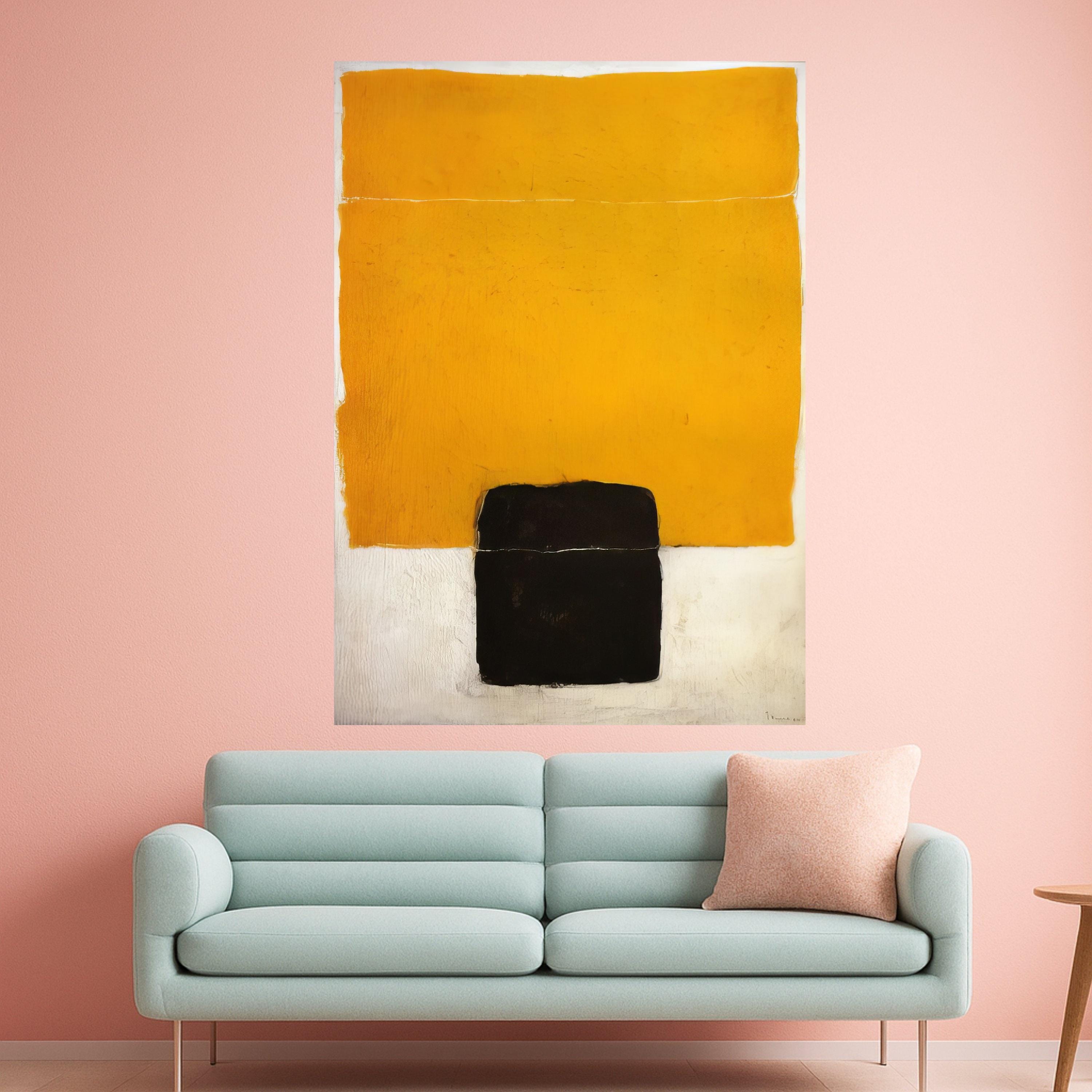 Mark Rothko Canvas Art, Bold Yellow and Black Blocks, Minimalist Geometric Canvas, Contemporary Home Decoration, Ready To Hang,