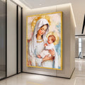 Madonna and Child Canvas Wall Art, Religious Iconography Painting, Virgin Mary and Baby Jesus, Spiritual Home Decor, Ready To Hang,
