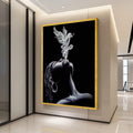 Ethereal Smoke Art, Woman Portrait Canvas, Dove Smoke Design, Black and White Wall Art, Modern Canvas Decor, Spiritual Home Ready To Hang,