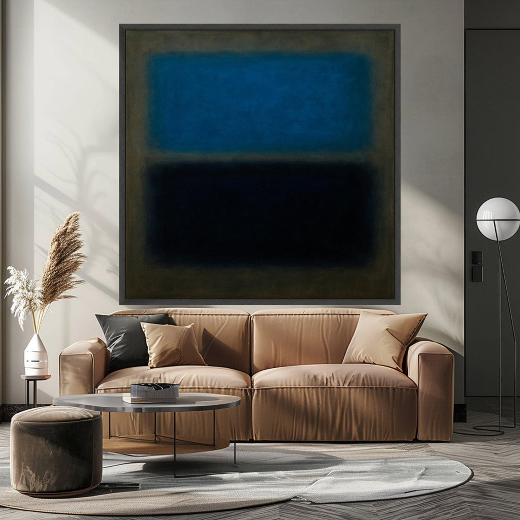 Mark Rothko Inspired 15-32 Canvas Wall Art, Blue and Black Abstract Painting, Modern Art Canvas, Color Field Expressionism, Ready To Hang,