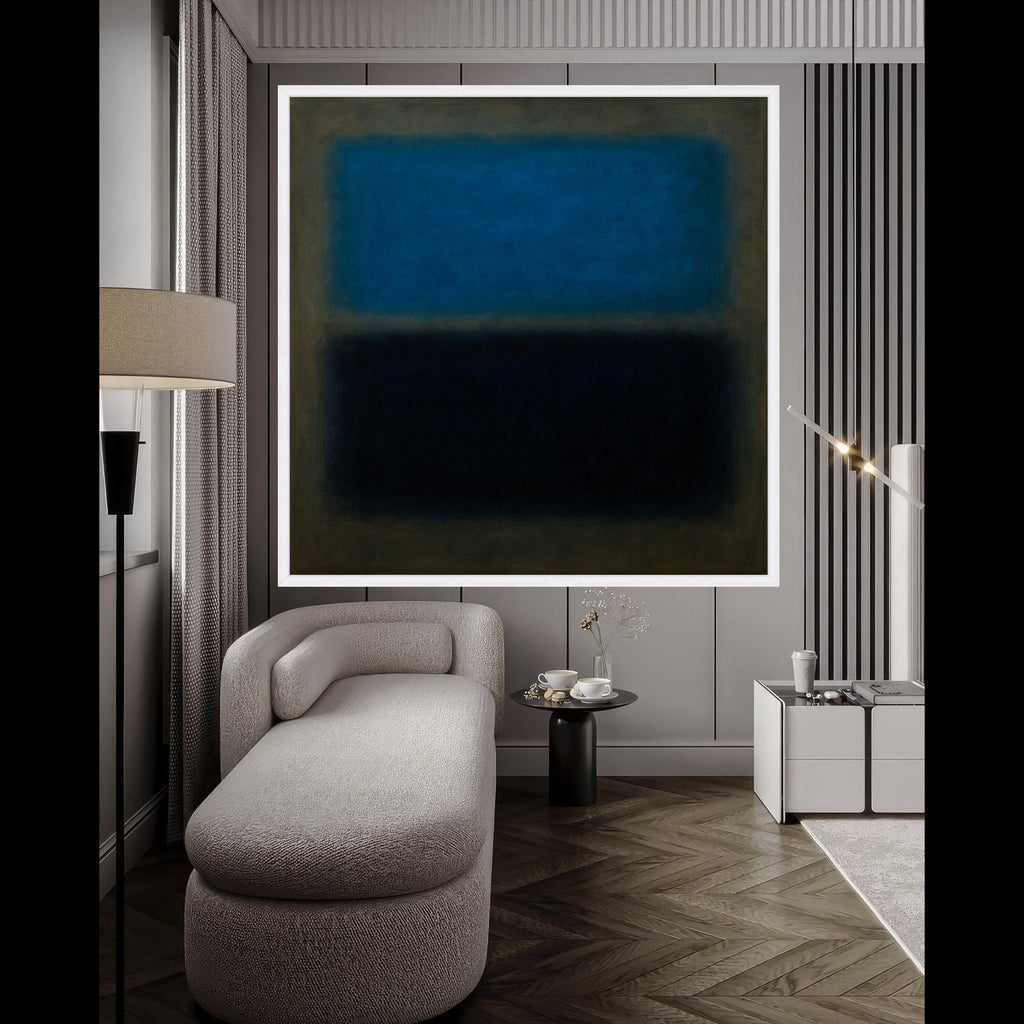 Mark Rothko Inspired 15-32 Canvas Wall Art, Blue and Black Abstract Painting, Modern Art Canvas, Color Field Expressionism, Ready To Hang,