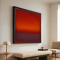 Mark Rothko Style 14-6354 Canvas, Deep Red and Burnt Orange Abstract Wall Art, Modern Color Block Canvas, Contemporary Home Ready To Hang,