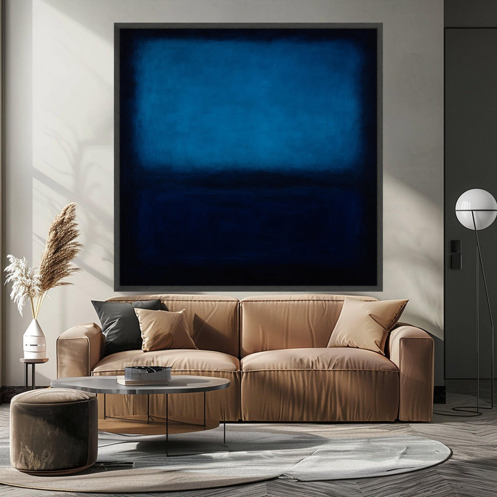 Mark Rothko Style 1960 Deep Blue Canvas, Abstract Color Field Wall Art, Modern Blue and Navy Canvas, Contemporary Art Print, Ready To Hang,