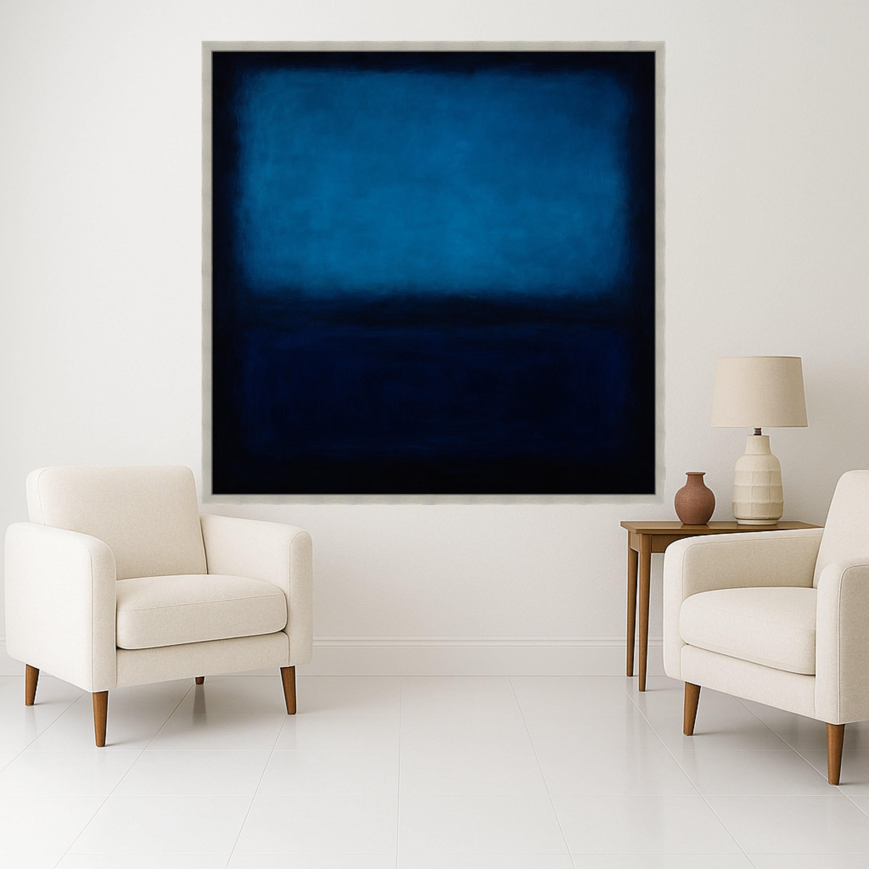 Mark Rothko Style 1960 Deep Blue Canvas, Abstract Color Field Wall Art, Modern Blue and Navy Canvas, Contemporary Art Print, Ready To Hang,