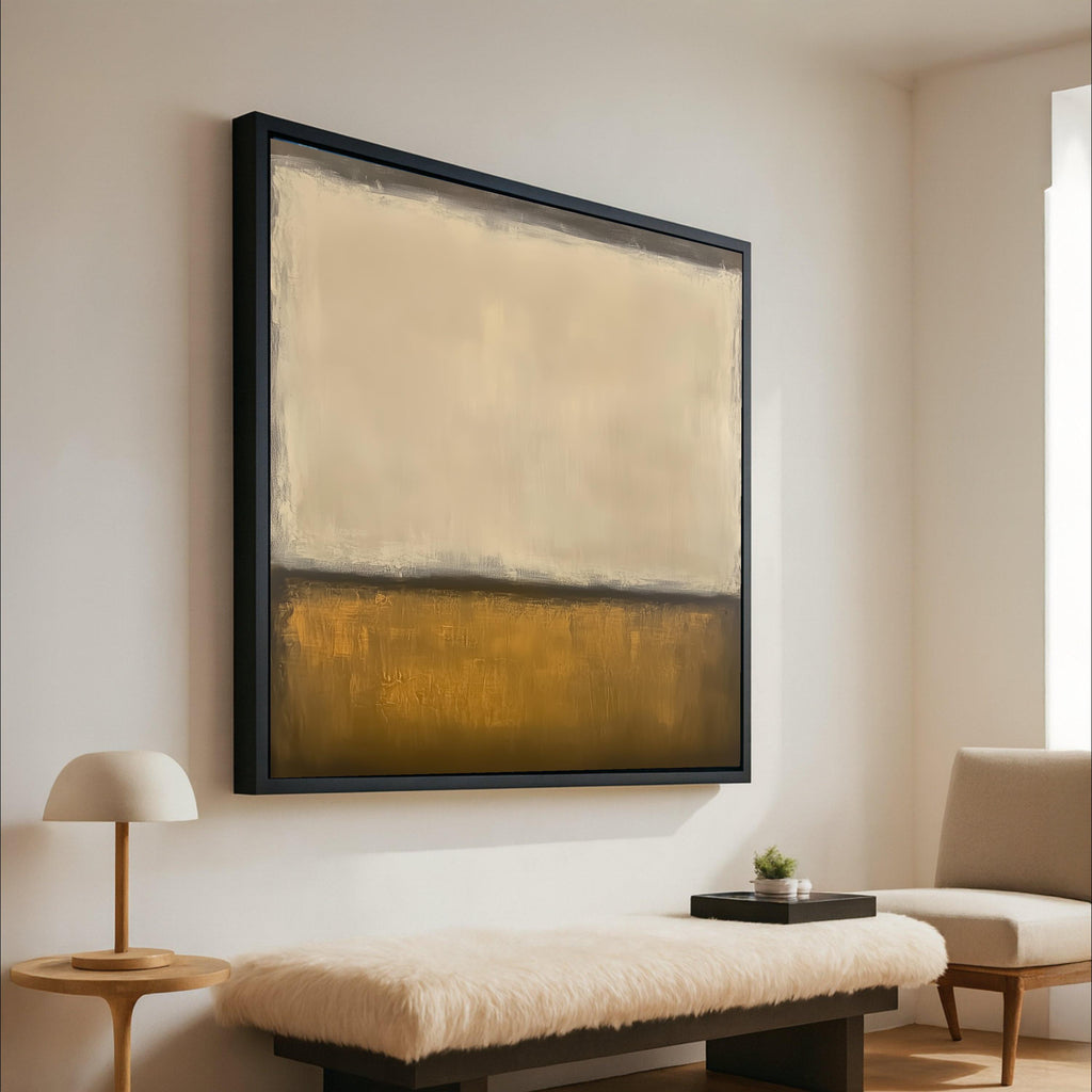 Minimalist Abstract Canvas Wall Art, Modern Geometric Painting, Neutral Tones Wall Art, Contemporary Home Decor, Canvas Ready To Hang,
