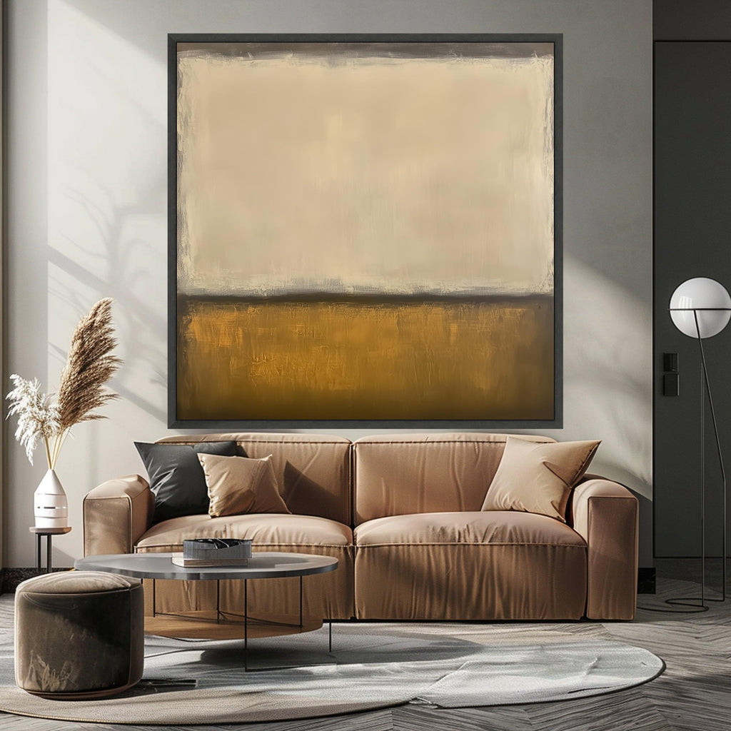 Minimalist Abstract Canvas Wall Art, Modern Geometric Painting, Neutral Tones Wall Art, Contemporary Home Decor, Canvas Ready To Hang,