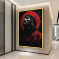 Dramatic Jesus Portrait Canvas Wall Art, Crown of Thorns Illustration, Religious Christian Canvas, Spiritual Home Decor, Ready To Hang,