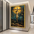 Crucifixion of Jesus Canvas Wall Art, Religious Christian Painting, Spiritual Home Decor, Biblical Scene Canvas, Ready To Hang,