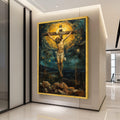 Crucifixion of Jesus Canvas Wall Art, Religious Christian Painting, Spiritual Home Decor, Biblical Scene Canvas, Ready To Hang,