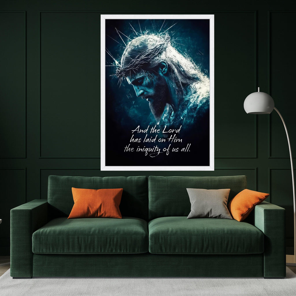 Jesus Christ Crown of Thorns Canvas, Religious Wall Art, Sacred Portrait Print, Christian Inspirational Canvas, Spiritual Ready To Hang,