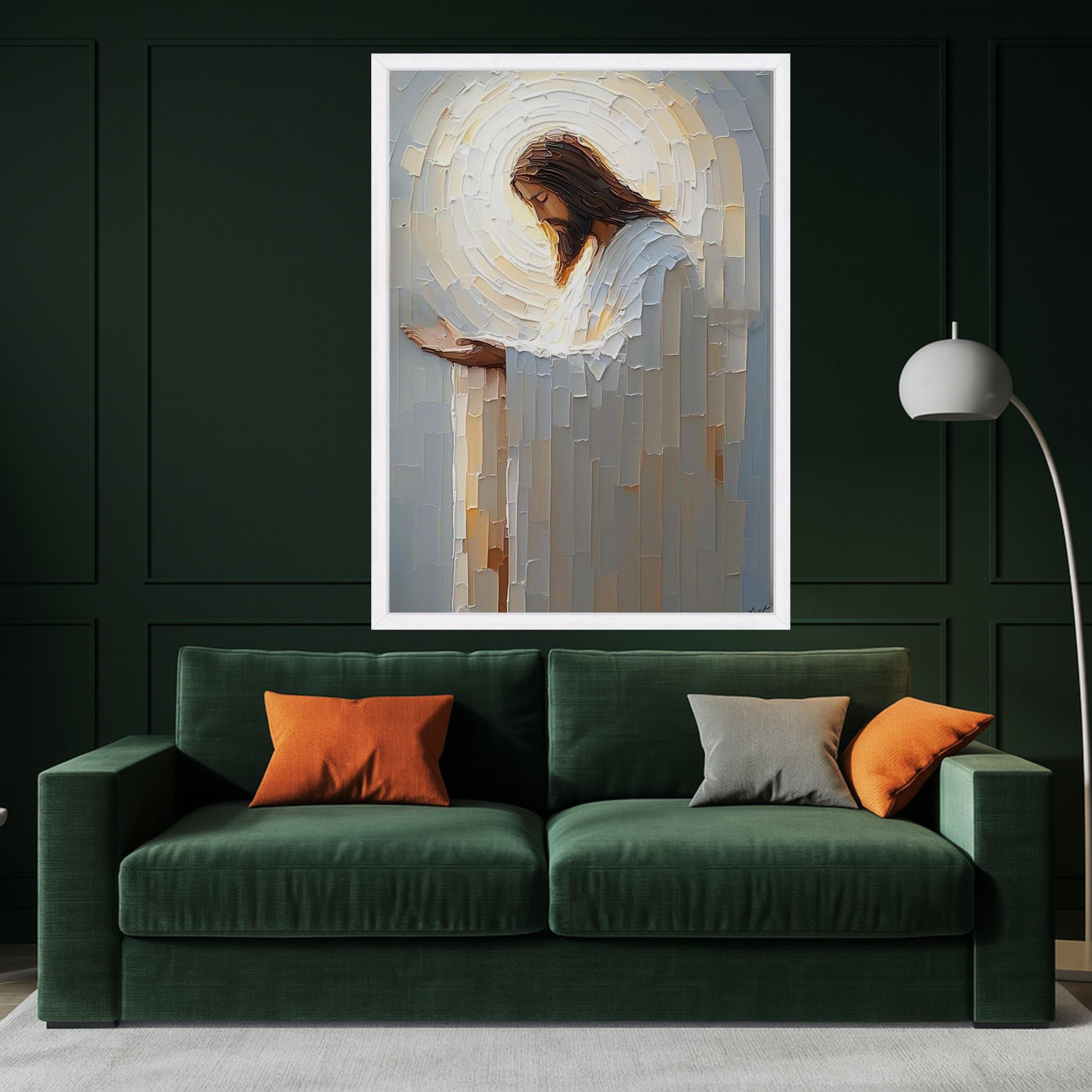 Jesus Praying Canvas Wall Art, Religious Christian Canvas, Spiritual Home Decor, Inspirational Wall Art, Faith Illustration Ready To Hang,